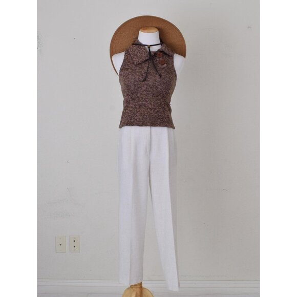 Vintage '90s Collared Variegated Knit Top - Picture 9 of 10